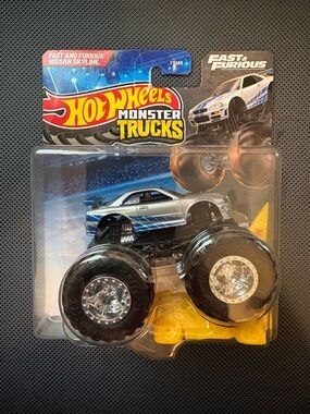 Hot Wheels Monster Trucks Silver Nissan Skyline Toy Truck